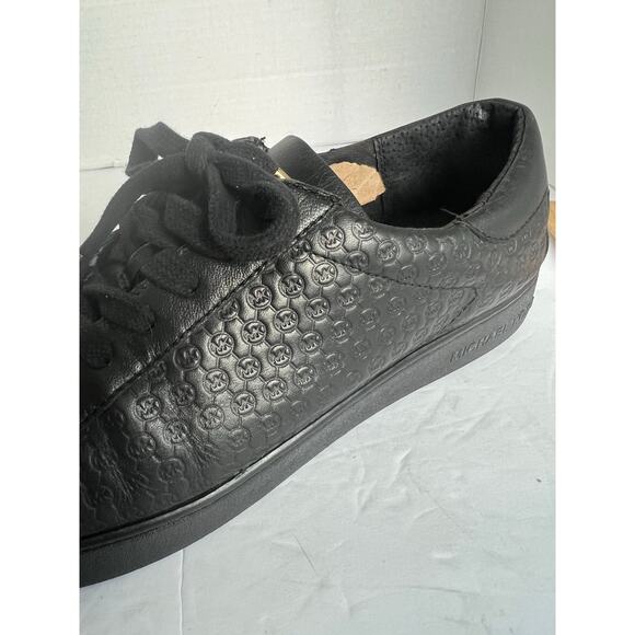 Michael Michael Kors Colby Black Leather Low Top Lace Up Sneakers 10M - Picture 4 of 12